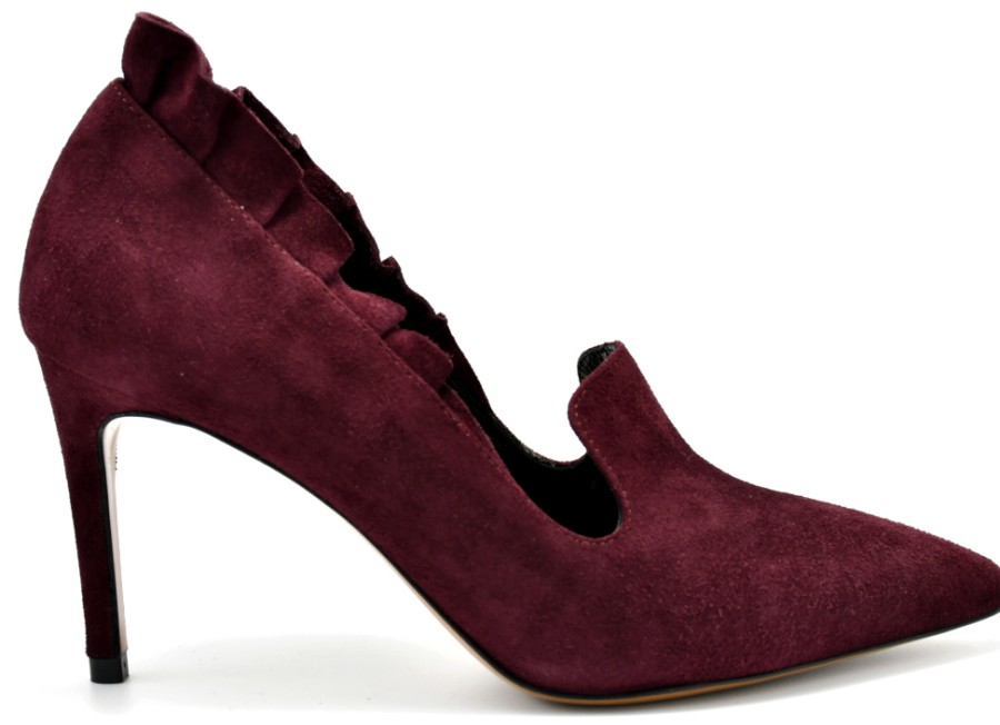 Heels | TIFFI Women'S Heels In Burgundy Suede Leather