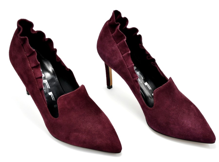 Heels | TIFFI Women'S Heels In Burgundy Suede Leather