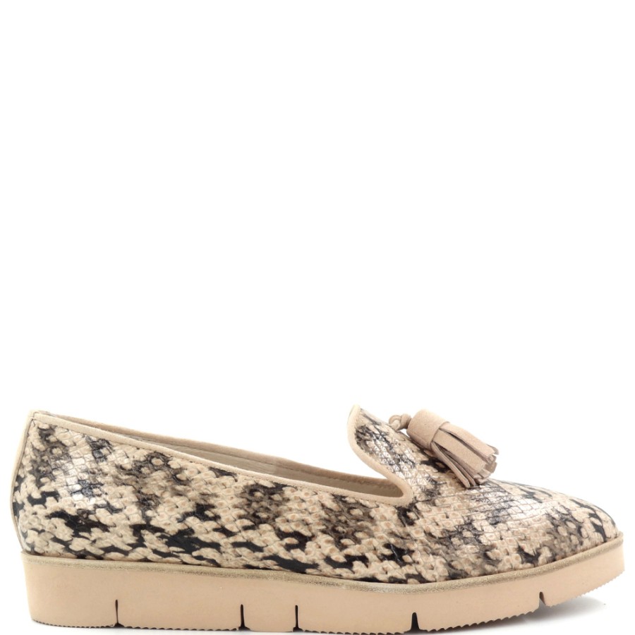 Loafers | GADEA Loafers Snake Skin Nude