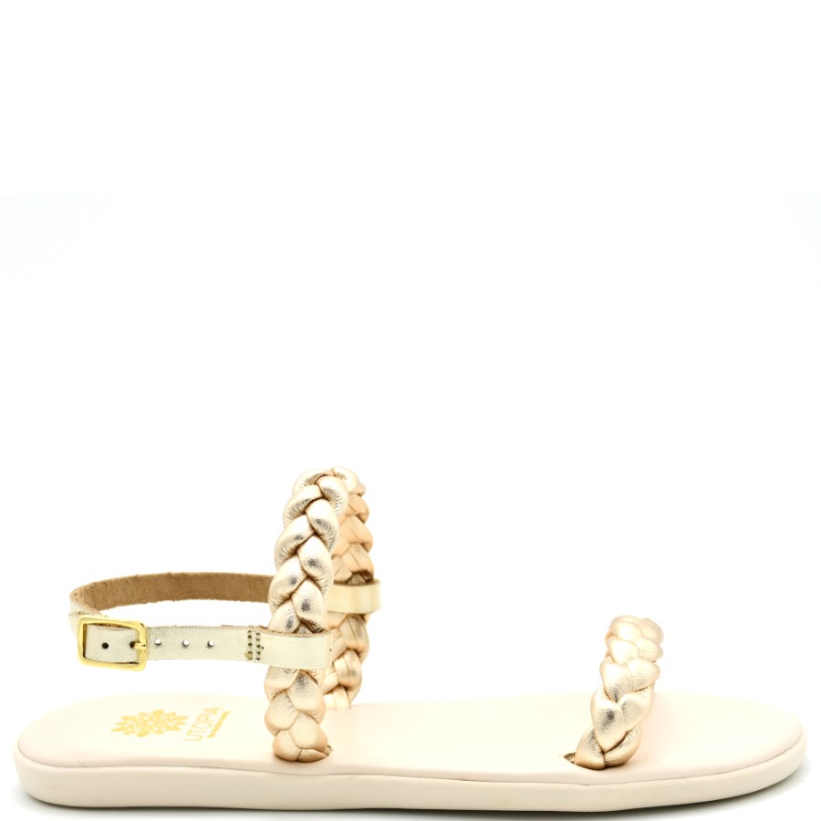 Sandals | UTOPIA Women'S Sandals With Knitted Leather Straps