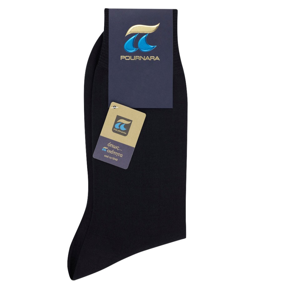 Socks | POURNARA Men'S Socks 110 Classic Black 100% Mercerized Cotton