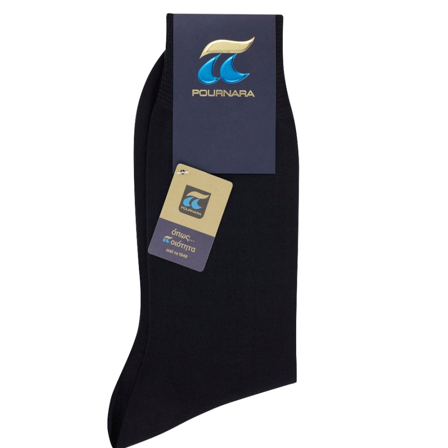 Socks | POURNARA Men'S Socks 110 Classic Black 100% Mercerized Cotton