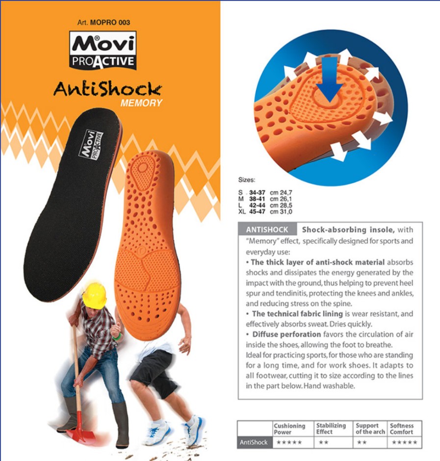 Anatomical Insoles | MOVI Anatomical Movi Proactive Antishock Sports Memory Insoles