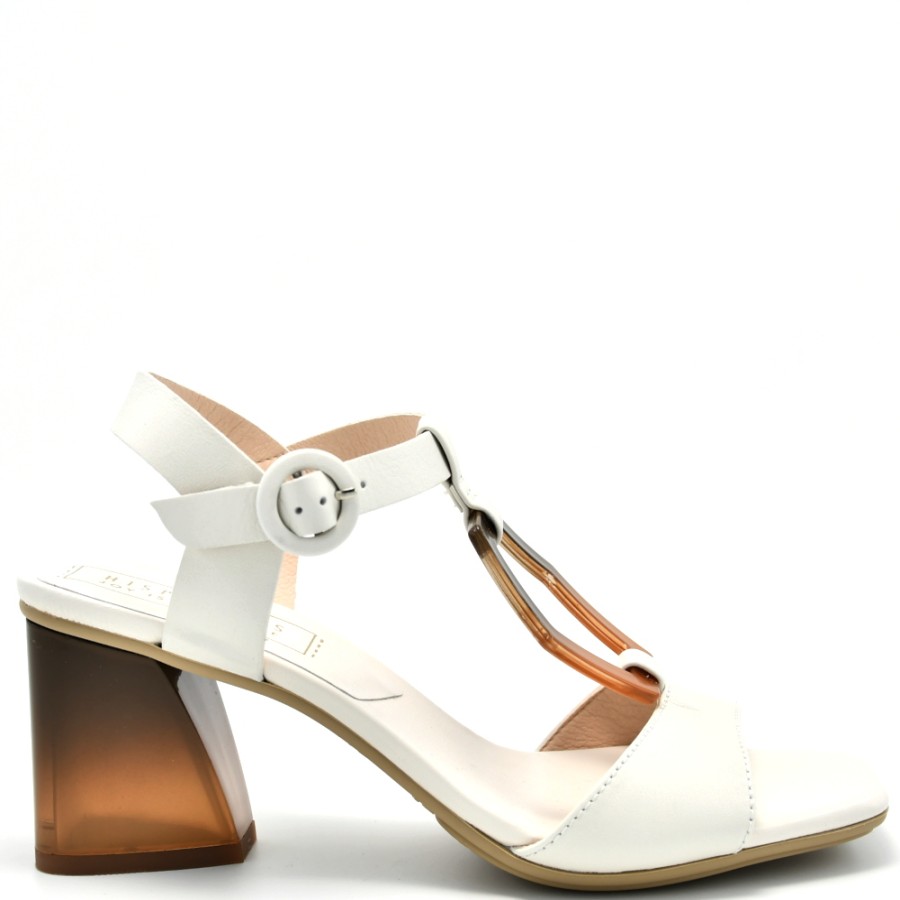 Sandals With Thick Heel | HISPANITAS Women'S Sandals With A Thick Heel Sandy White