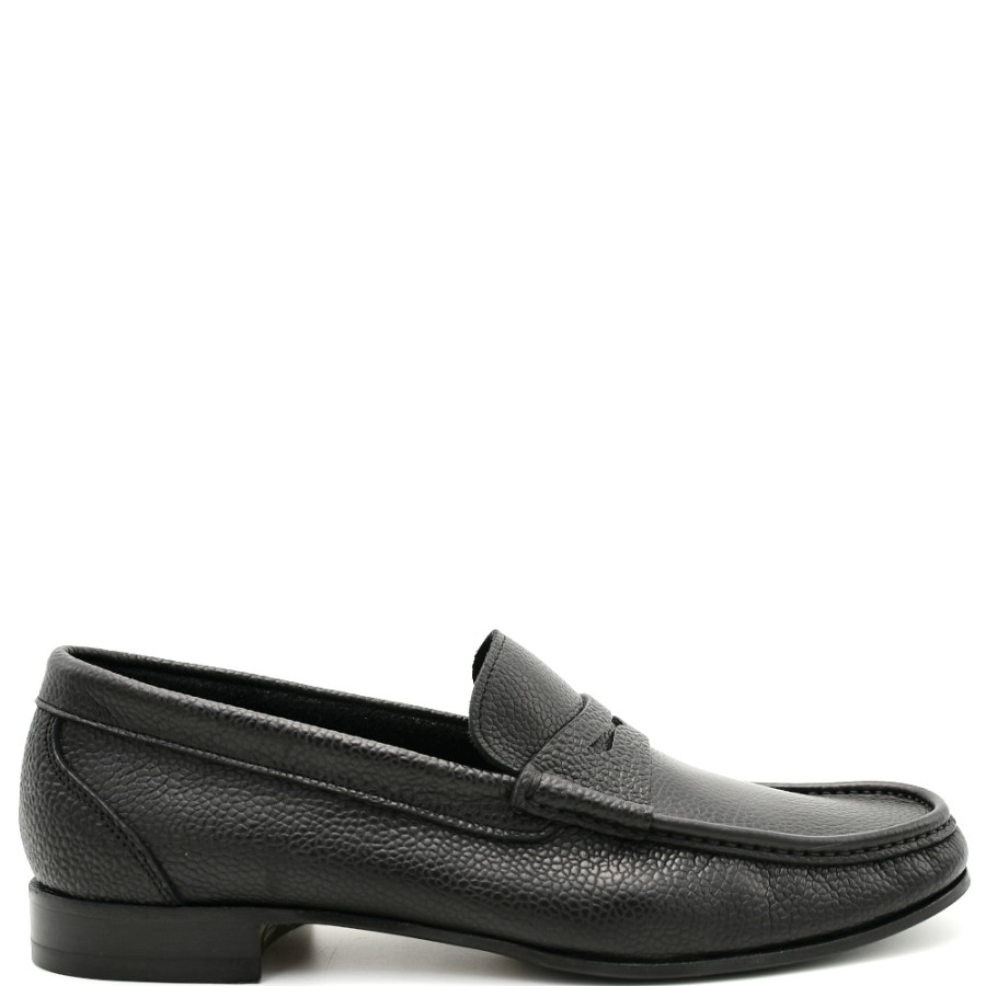 Loafers And Moccasins | BERWICK 1707 Men'S Loafers In Embossed Black Leather