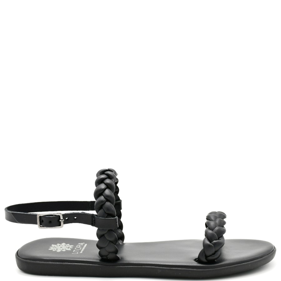 Sandals | UTOPIA Women'S Leather Sandals With Knitted Straps