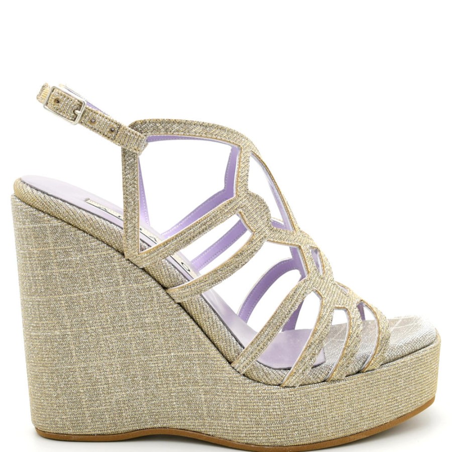 Platforms | ALBANO Platforms Women In Iridescent Silver Gold