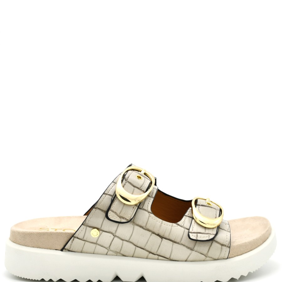 Slippers | STONEFLY Women'S Slippers Riva 7 S.Cocco Beige Anatomical Leather