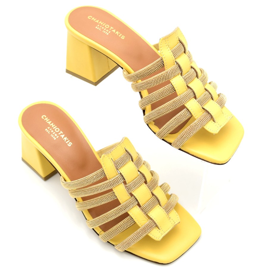 Mules | CHANIOTAKIS Women'S Mules In Yellow Leather