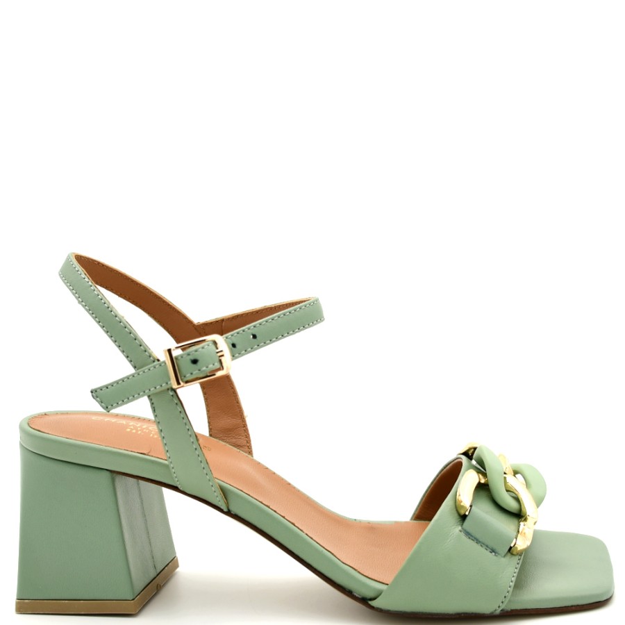 Sandals With Thick Heel | CHANIOTAKIS Women'S Sandals In Leather