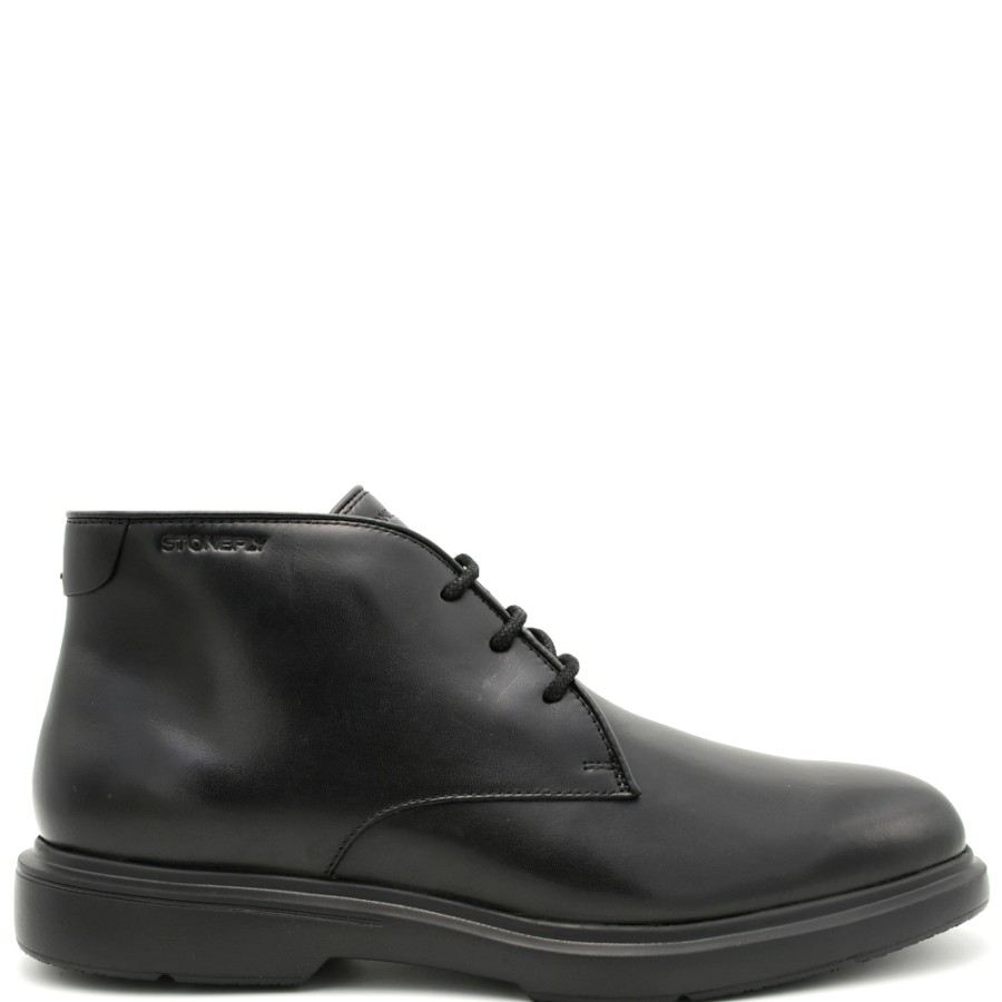 Boots | STONEFLY Boots Men'S Truman 13 In Black Smooth Leather