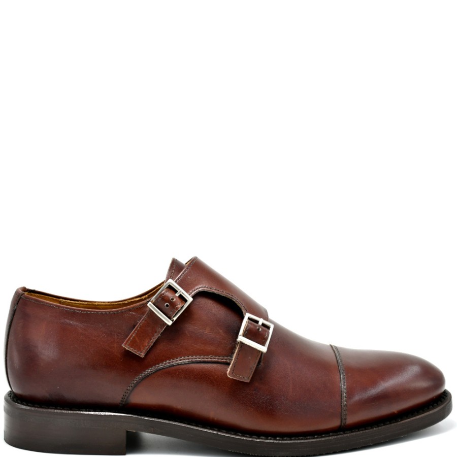 Groom'S Shoes | BERWICK 1707 Monks On Dark Brown Smooth Skin