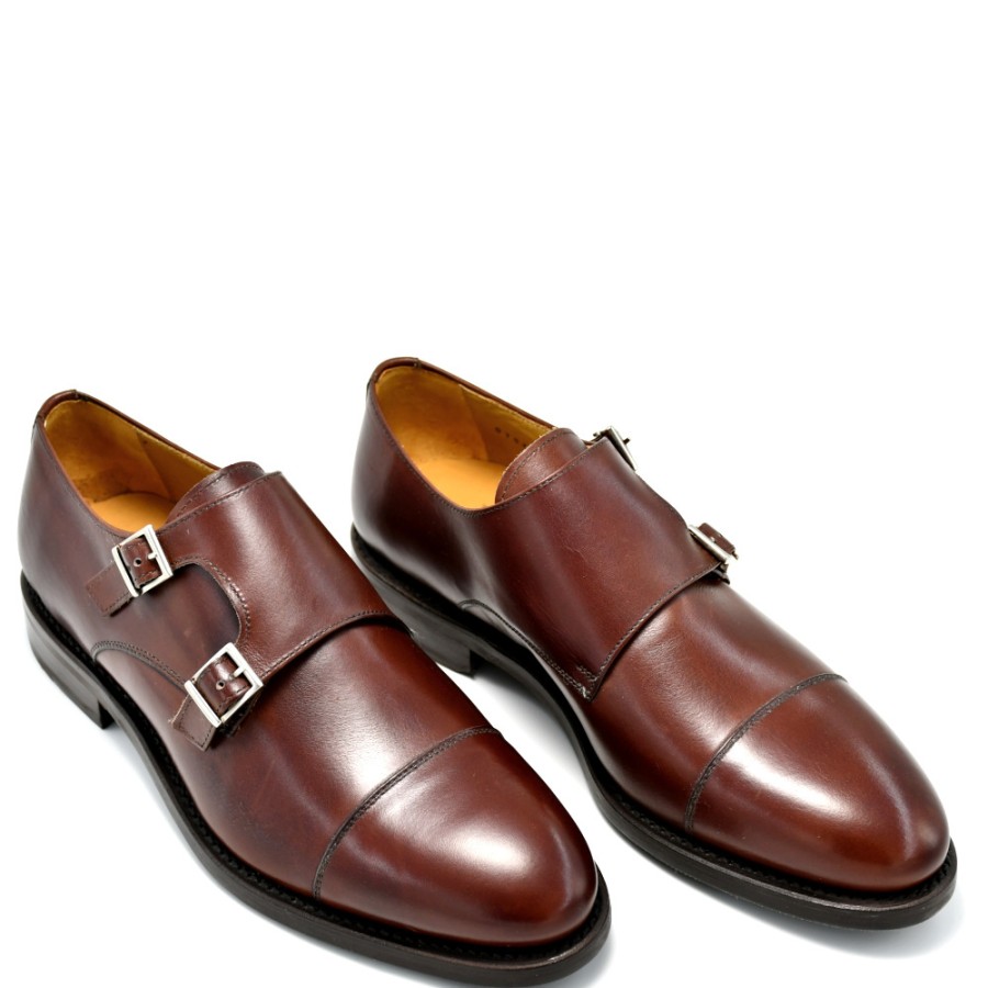 Groom'S Shoes | BERWICK 1707 Monks On Dark Brown Smooth Skin