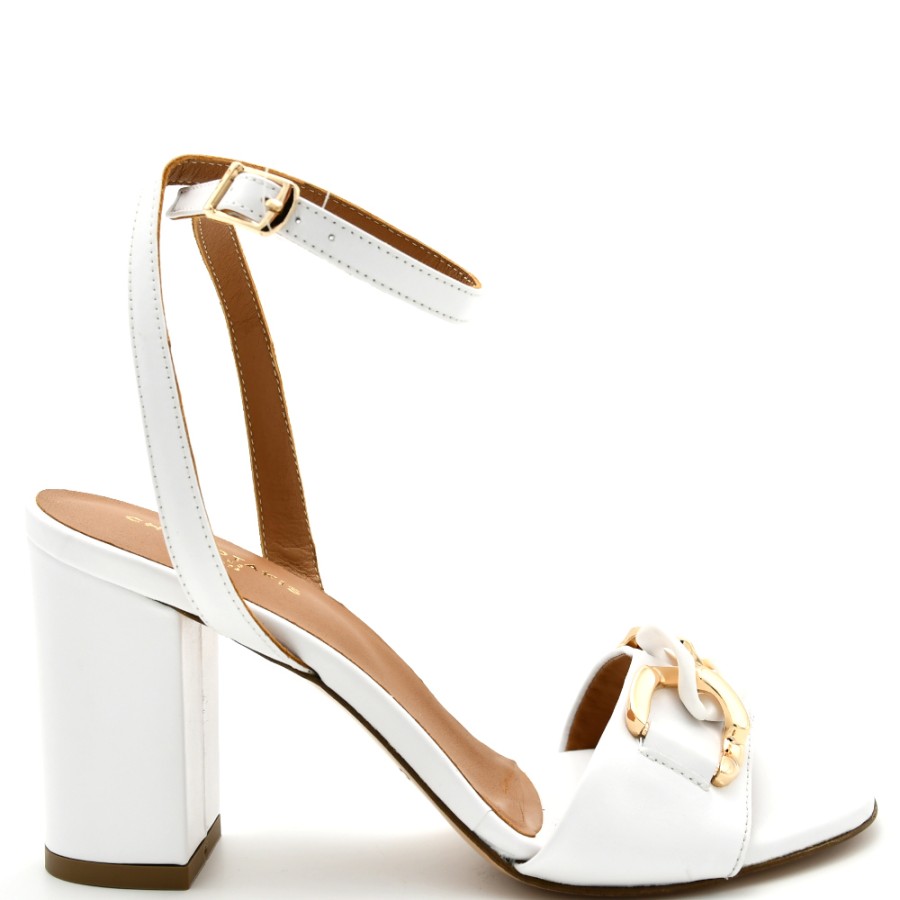 Sandals With Thick Heel | CHANIOTAKIS Sandals In White Leather