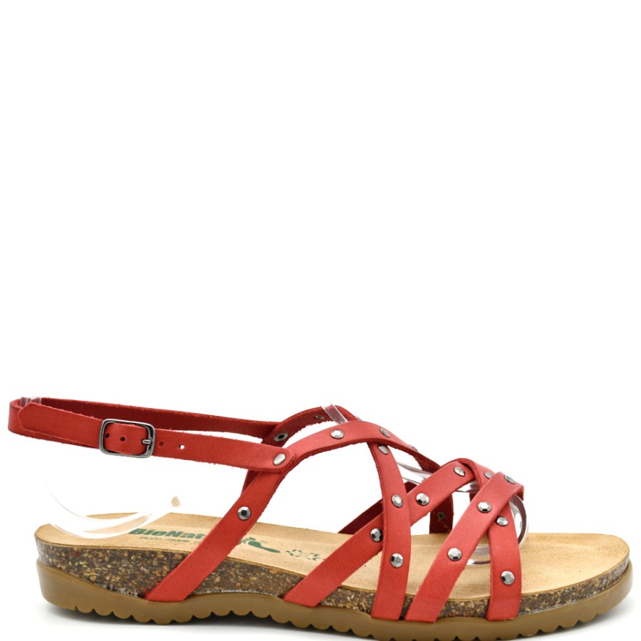 Sandals | BIONATURA Women'S Anatomical Sandals In Red Leather