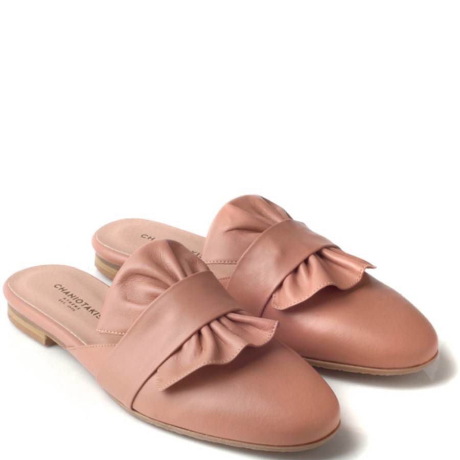 Mules | CHANIOTAKIS Mules With Bow Pink