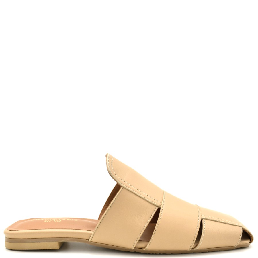 Mules | CHANIOTAKIS Women'S Mules In Beige Leather