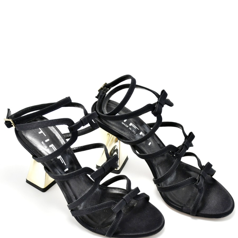 Sandals With Thick Heel | TIFFI Sandals With Gold Heels