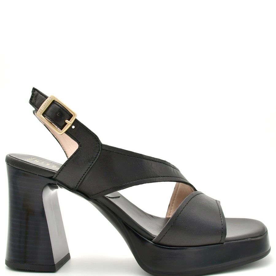 Sandals With Thick Heel | HISPANITAS Women'S Sandals With A Thick Heel In Black Leather