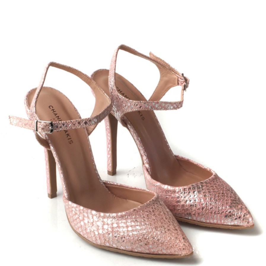 Heels | CHANIOTAKIS Women'S Heels In Pink Iridescent Leather