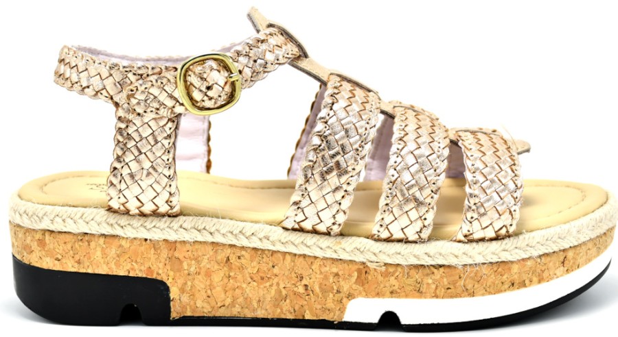 Flatforms | STONEFLY Flatforms Women'S Geisha 1 In Gold Knitted Leather