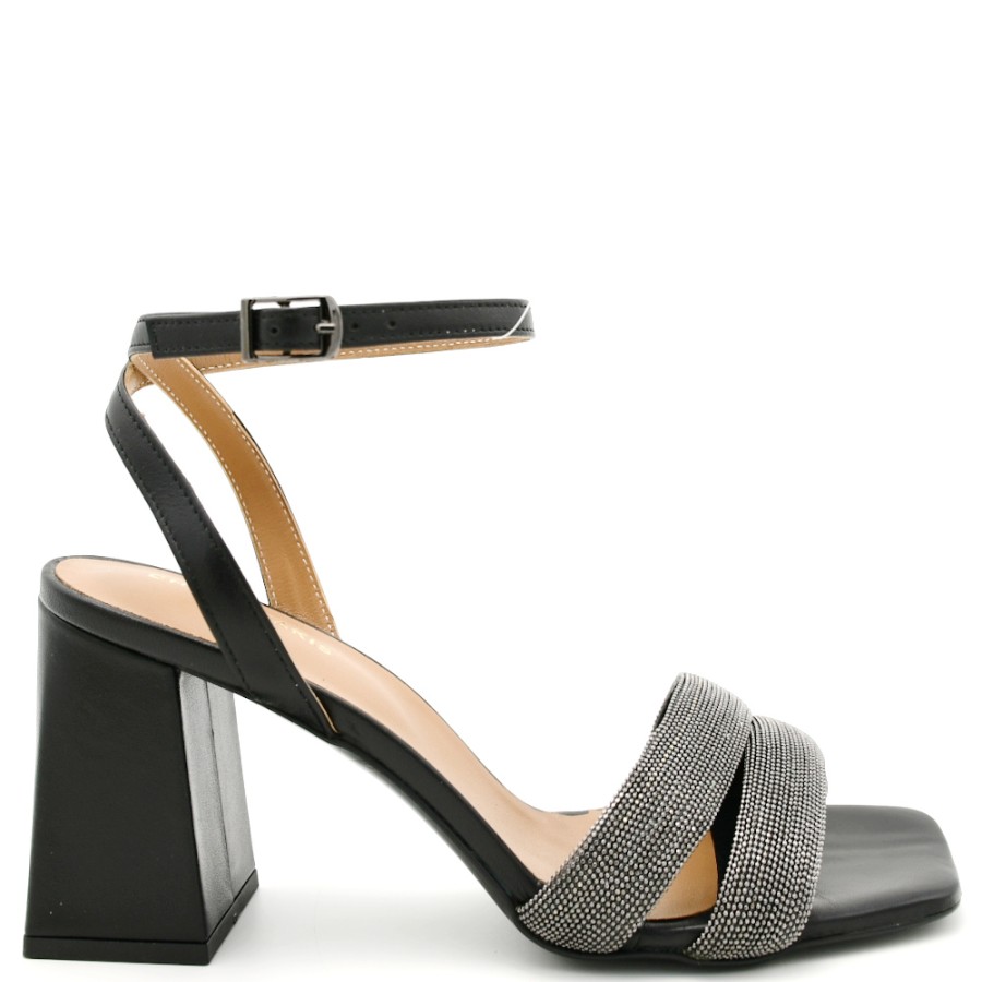 Sandals With Thick Heel | CHANIOTAKIS Women'S Sandals In Black Leather