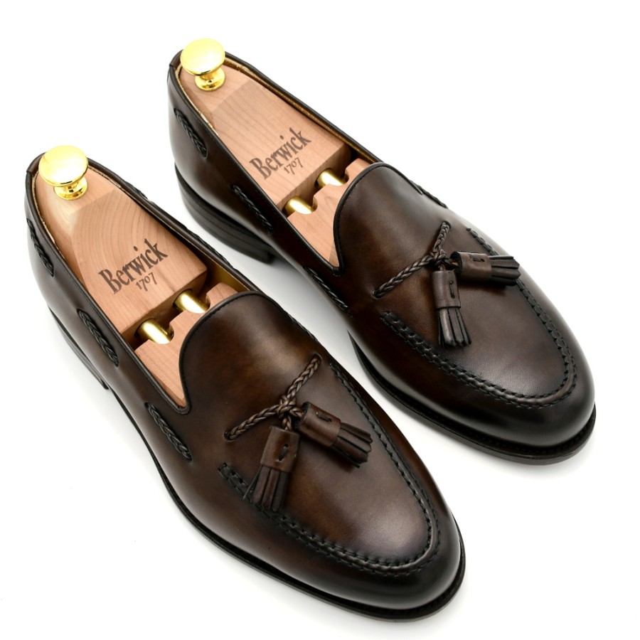 Loafers And Moccasins | BERWICK 1707 Men'S Loafers In Dark Brown Leather