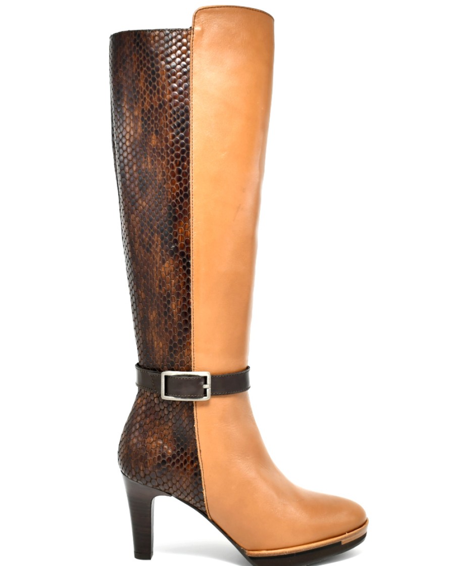 Boots | GADEA Boots With Snake Skin Detail