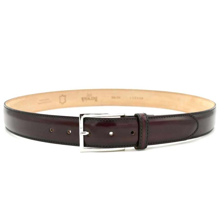 Belts | BERWICK 1707 Men'S Belts In Burgundy Smooth Leather