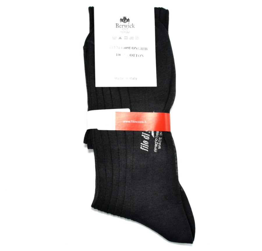 Socks | BERWICK 1707 Men'S Charcoal 100% Cotton Socks