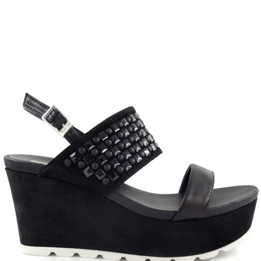 Platforms | TOSCA BLU Black Leather Platforms