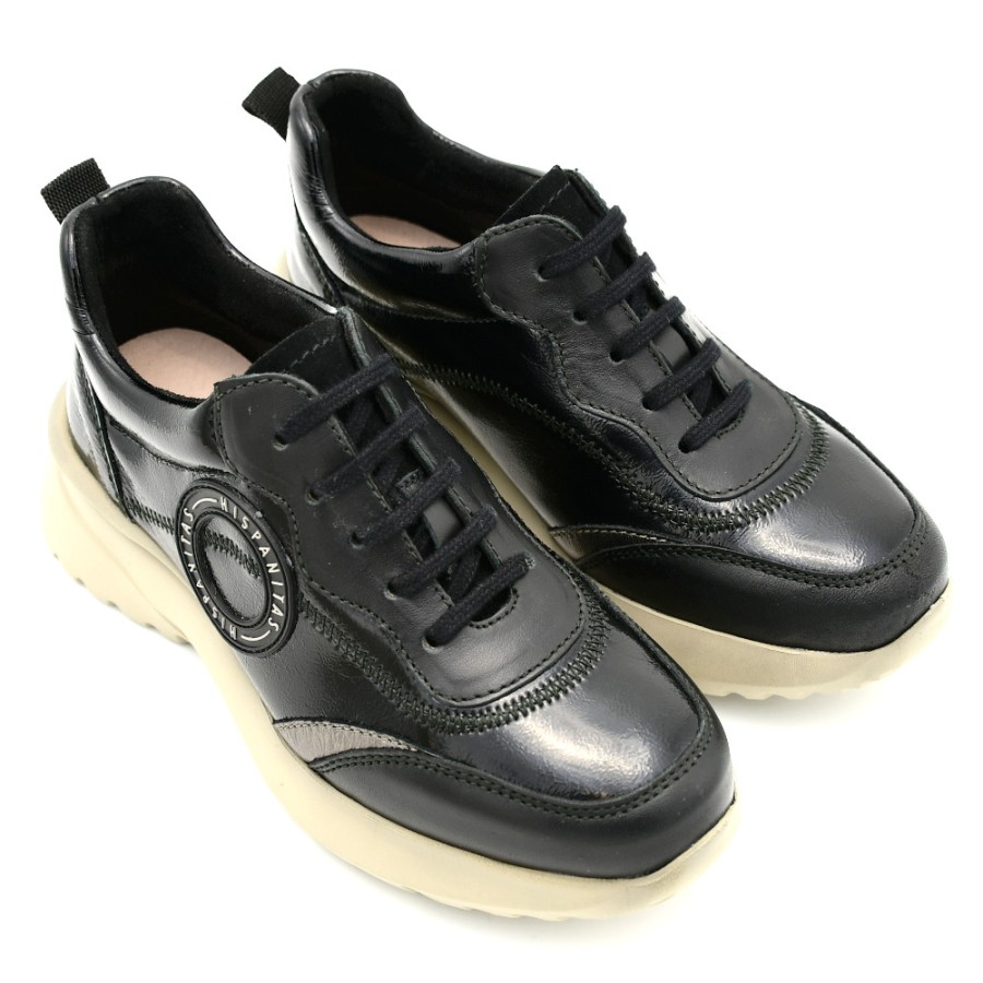 Sneakers & Casual | HISPANITAS Women'S Polynesia Sneakers In Black Leather