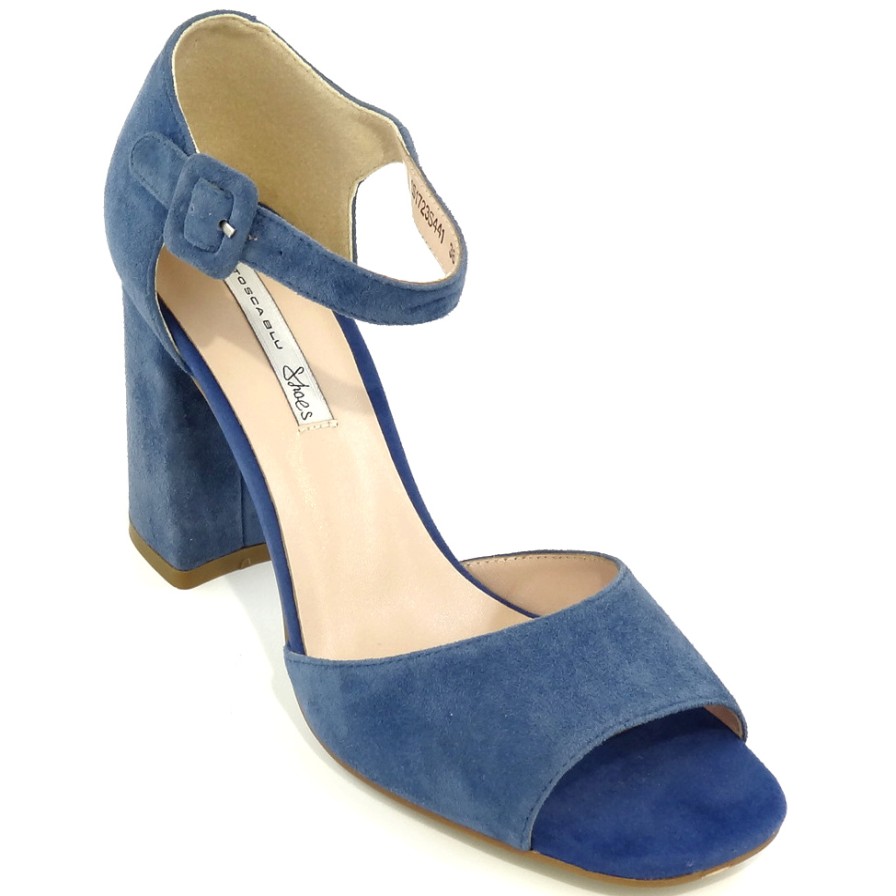 Sandals With Thick Heel | TOSCA BLU Blue Suede Sandals