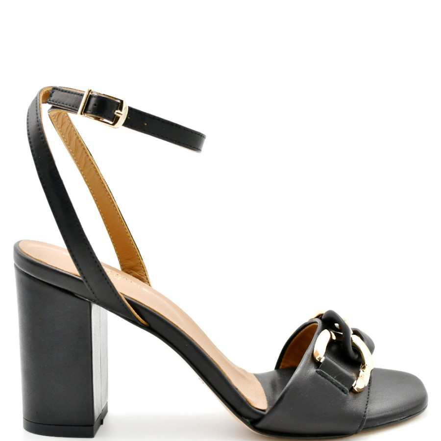 Sandals With Thick Heel | CHANIOTAKIS Sandals In Black Leather