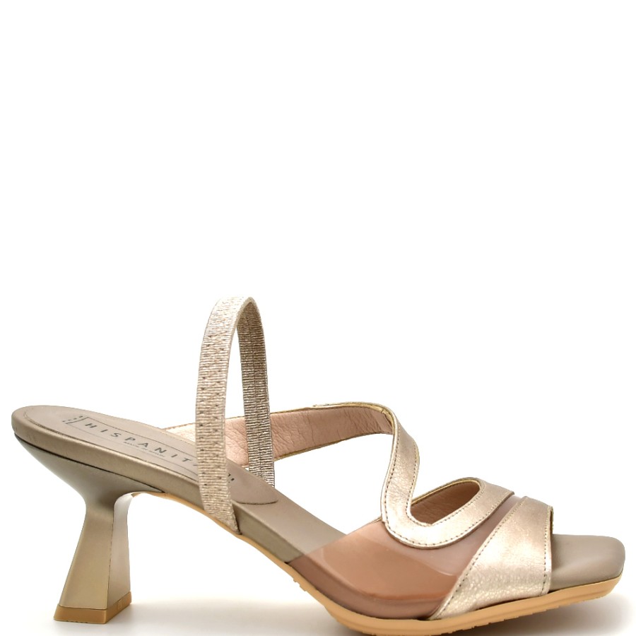 Sandals | HISPANITAS Women'S Sandals In Gold Leather With Transparencies