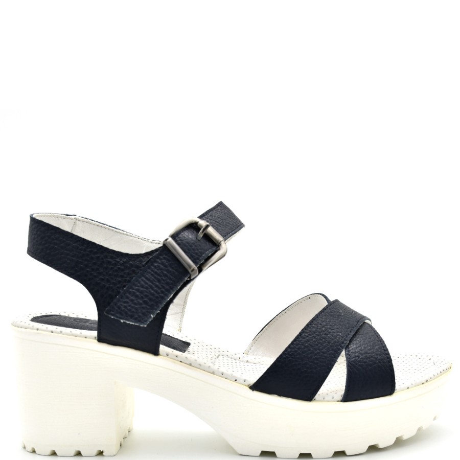 Sandals With Thick Heel | GARDA Women'S Sandals In Blue Leather