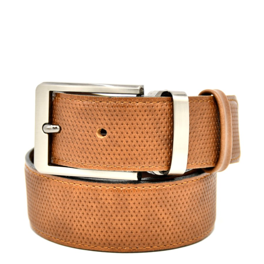 Belts | BOR Men'S Belts In Light Brown Sierra Embossed Leather