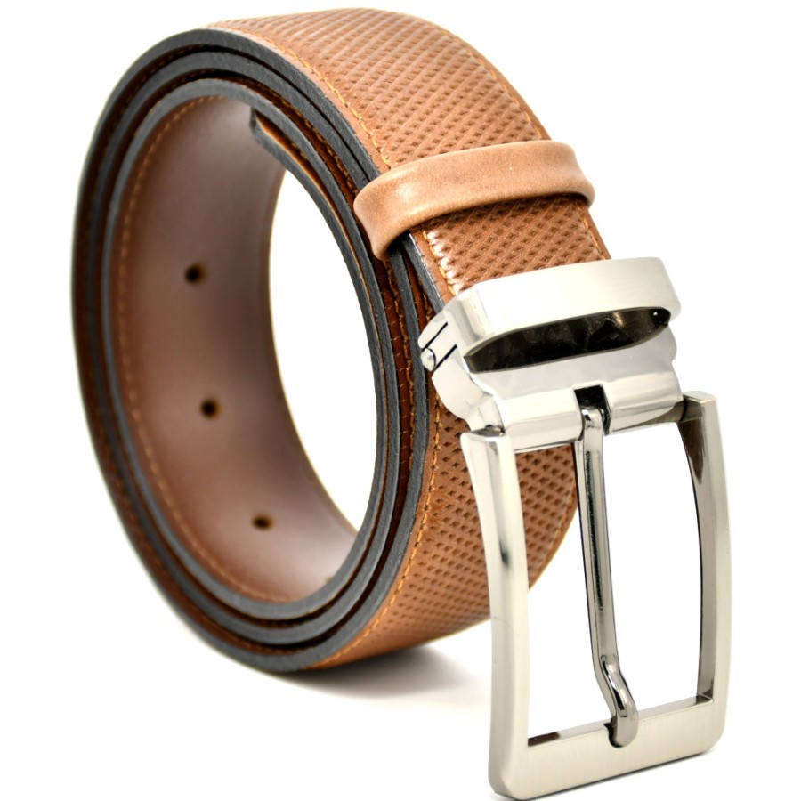 Belts | BOR Men'S Belts In Light Brown Sierra Embossed Leather