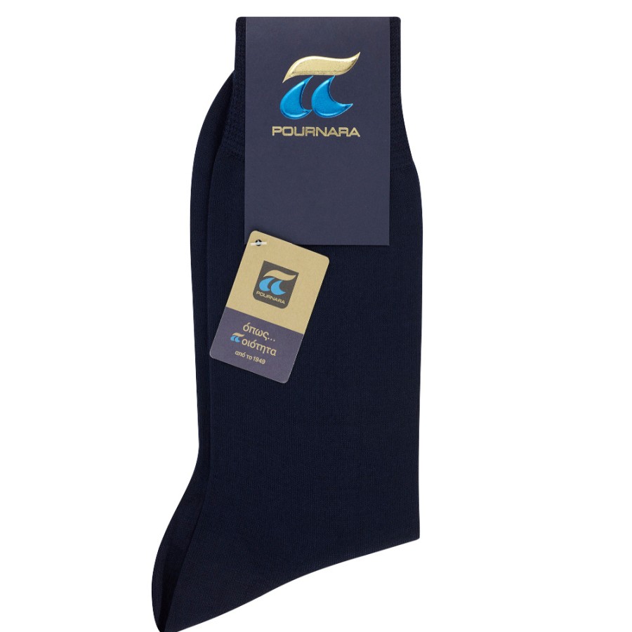 Socks | POURNARA Men'S Socks 110 Classic Blue 100% Mercerized Cotton