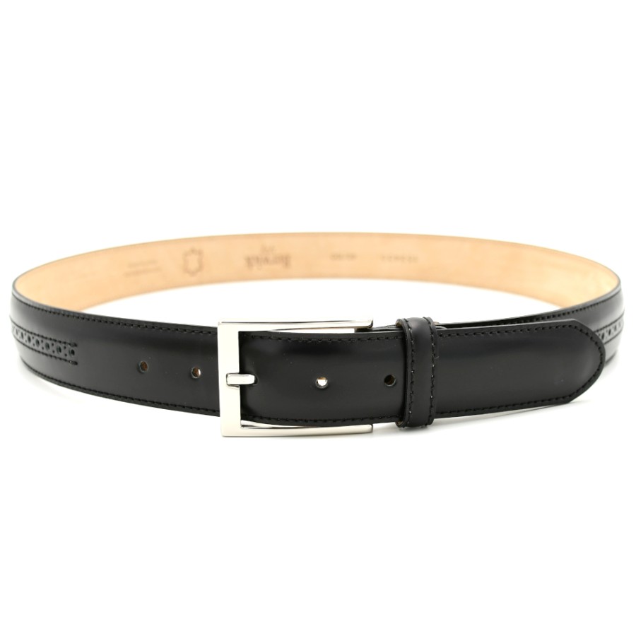 Belts | BERWICK 1707 Men'S Belts In Black Brogue Leather