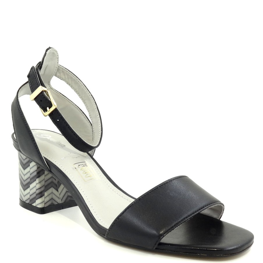 Sandals With Thick Heel | DEVINA Sandals With Special Black Heel