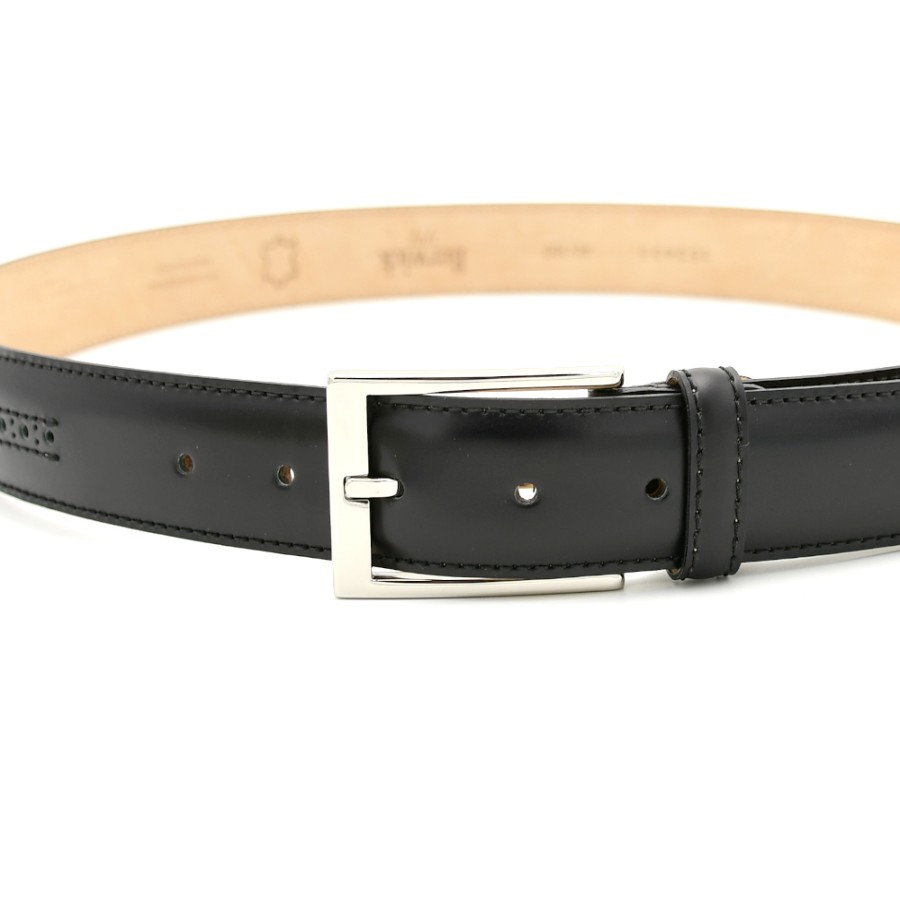 Belts | BERWICK 1707 Men'S Belts In Black Brogue Leather